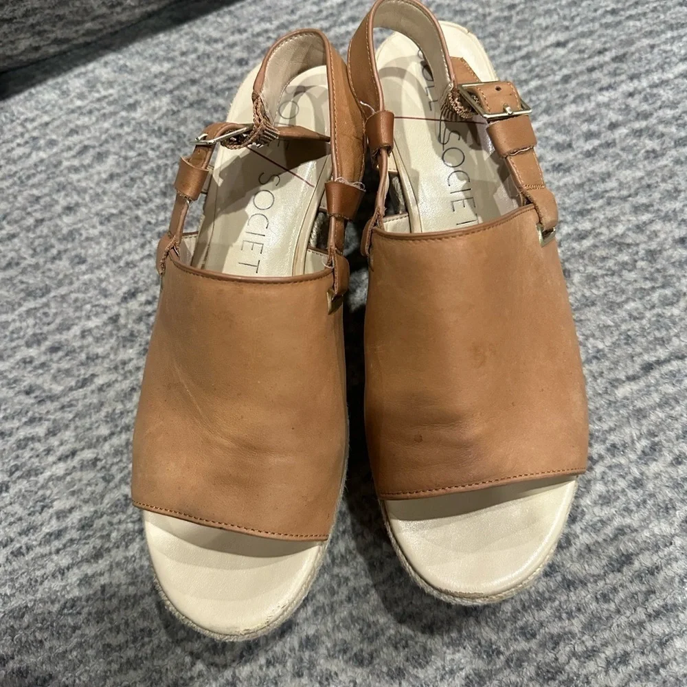 SOLE SOCIETY Ayelani Brown Espadrille Wedge